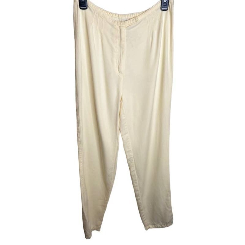 J. Jill Tencel 2 pocket long‎ straight leg trouser pants Size 8 Winter White